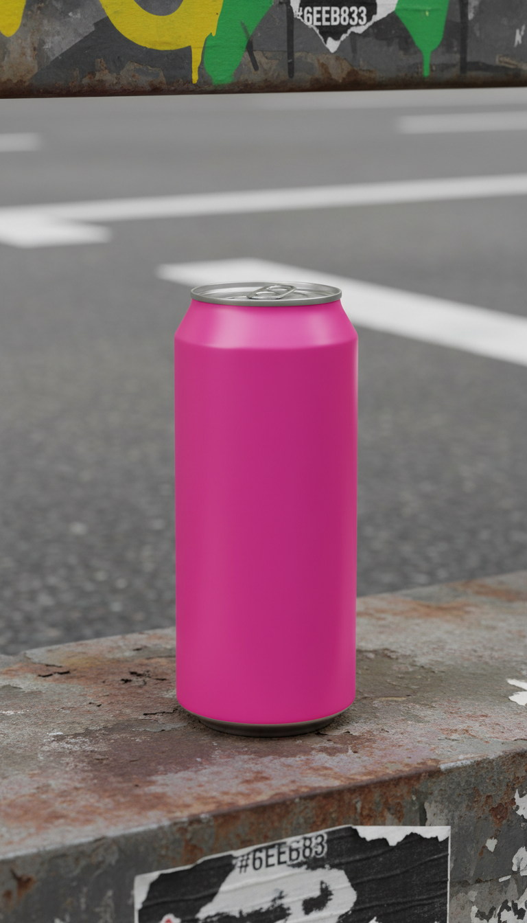 Vivid Pink energy drink can